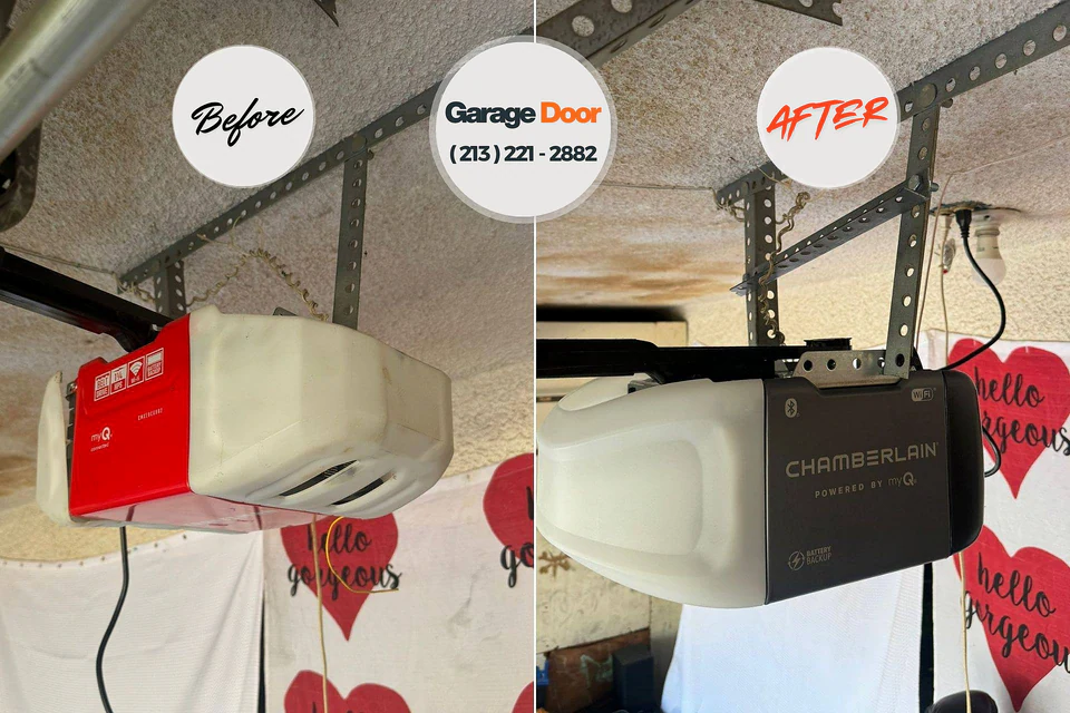 Before and after: garage door repair Carlisle, AR